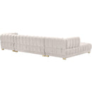  Manufacturer Color_Cream -- Gwen 143" Cream Velvet Upholstered 3 pc Sectional IMAGE 5