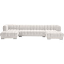  Manufacturer Color_Cream -- Gwen 143" Cream Velvet Upholstered 3 pc Sectional IMAGE 8