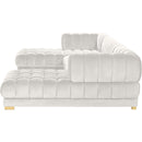  Manufacturer Color_Cream -- Gwen 143" Cream Velvet Upholstered 3 pc Sectional IMAGE 9
