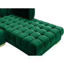  Manufacturer Color_Green -- Gwen 143" Green Velvet Upholstered 3 pc Sectional IMAGE 14