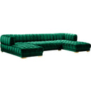 Meridian Gwen Fabric 3 pc Sectional 653Green-Sectional IMAGE 1