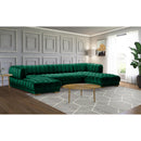  Manufacturer Color_Green -- Gwen 143" Green Velvet Upholstered 3 pc Sectional IMAGE 3