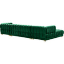  Manufacturer Color_Green -- Gwen 143" Green Velvet Upholstered 3 pc Sectional IMAGE 5