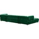  Manufacturer Color_Green -- Gwen 143" Green Velvet Upholstered 3 pc Sectional IMAGE 6