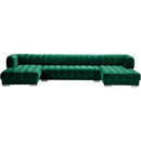  Manufacturer Color_Green -- Gwen 143" Green Velvet Upholstered 3 pc Sectional IMAGE 8
