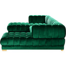  Manufacturer Color_Green -- Gwen 143" Green Velvet Upholstered 3 pc Sectional IMAGE 9