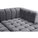  Manufacturer Color_Grey -- Gwen 143" Grey Velvet Upholstered 3 pc Sectional IMAGE 12