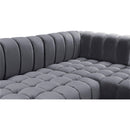  Manufacturer Color_Grey -- Gwen 143" Grey Velvet Upholstered 3 pc Sectional IMAGE 15