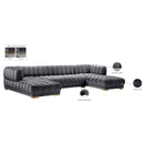 Meridian Gwen Grey Velvet 3 pc Sectional (3 Boxes) IMAGE 17