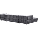  Manufacturer Color_Grey -- Gwen 143" Grey Velvet Upholstered 3 pc Sectional IMAGE 6