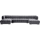  Manufacturer Color_Grey -- Gwen 143" Grey Velvet Upholstered 3 pc Sectional IMAGE 8