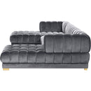  Manufacturer Color_Grey -- Gwen 143" Grey Velvet Upholstered 3 pc Sectional IMAGE 9