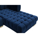  Manufacturer Color_Navy -- Gwen 143" Navy Velvet Upholstered 3 pc Sectional IMAGE 14