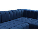  Manufacturer Color_Navy -- Gwen 143" Navy Velvet Upholstered 3 pc Sectional IMAGE 15