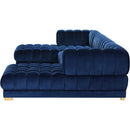  Manufacturer Color_Navy -- Gwen 143" Navy Velvet Upholstered 3 pc Sectional IMAGE 9