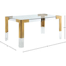  Color_Gold -- Meridian Casper Dining Table with Glass Top IMAGE 7