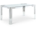  Color_Chrome -- Casper 60" Chrome Glass Top, Acrylic And Steel Base Dining Table IMAGE 1