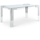  Color_Chrome -- Casper 60" Chrome Glass Top, Acrylic And Steel Base Dining Table IMAGE 1