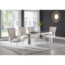  Color_Chrome -- Casper 60" Chrome Glass Top, Acrylic And Steel Base Dining Table IMAGE 2