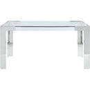  Color_Chrome -- Casper 60" Chrome Glass Top, Acrylic And Steel Base Dining Table IMAGE 3