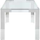  Color_Chrome -- Casper 60" Chrome Glass Top, Acrylic And Steel Base Dining Table IMAGE 4