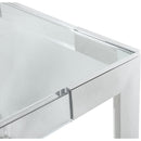 Color_Chrome -- Casper 60" Chrome Glass Top, Acrylic And Steel Base Dining Table IMAGE 5