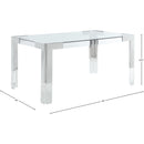  Color_Chrome -- Casper 60" Chrome Glass Top, Acrylic And Steel Base Dining Table IMAGE 7