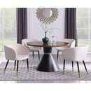 Meridian Sheridan 48" Brown Ashburl Veneer Top And Iron Base Dining Table IMAGE 2