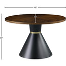  Meridian Sheridan 48" Brown Ashburl Veneer Top And Iron Base Dining Table IMAGE 4