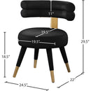Meridian Fitzroy Black Velvet Dining Chair IMAGE 7