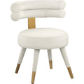  Color_Cream/ Gold -- Fitzroy Cream Velvet Upholstered Dining Chair IMAGE 1