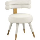  Color_Cream/ Gold -- Fitzroy Cream Velvet Upholstered Dining Chair IMAGE 1