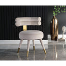  Color_Cream/ Gold -- Fitzroy Cream Velvet Upholstered Dining Chair IMAGE 2