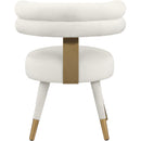  Color_Cream/ Gold -- Fitzroy Cream Velvet Upholstered Dining Chair IMAGE 3