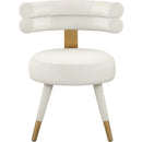  Color_Cream/ Gold -- Fitzroy Cream Velvet Upholstered Dining Chair IMAGE 4
