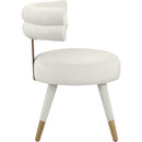  Color_Cream/ Gold -- Fitzroy Cream Velvet Upholstered Dining Chair IMAGE 5