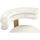  Color_Cream/ Gold -- Fitzroy Cream Velvet Upholstered Dining Chair IMAGE 6