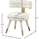  Color_Cream/ Gold -- Fitzroy Cream Velvet Upholstered Dining Chair IMAGE 7