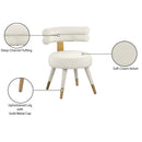  Color_Cream/ Gold -- Fitzroy Cream Velvet Upholstered Dining Chair IMAGE 8