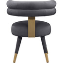  Color_Gold/ Grey -- Fitzroy Grey Velvet Upholstered Dining Chair IMAGE 3