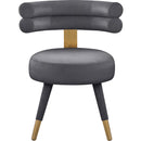  Color_Gold/ Grey -- Fitzroy Grey Velvet Upholstered Dining Chair IMAGE 4