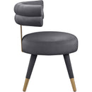  Color_Gold/ Grey -- Fitzroy Grey Velvet Upholstered Dining Chair IMAGE 5