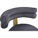  Color_Gold/ Grey -- Fitzroy Grey Velvet Upholstered Dining Chair IMAGE 6