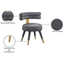  Color_Gold/ Grey -- Fitzroy Grey Velvet Upholstered Dining Chair IMAGE 8