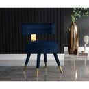  Color_Navy -- Fitzroy Navy Velvet Upholstered Dining Chair IMAGE 2