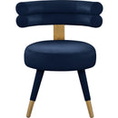  Color_Navy -- Fitzroy Navy Velvet Upholstered Dining Chair IMAGE 4