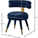  Color_Navy -- Fitzroy Navy Velvet Upholstered Dining Chair IMAGE 7