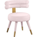  Color_Gold/ Pink -- Fitzroy Pink Velvet Upholstered Dining Chair IMAGE 1