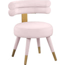  Color_Gold/ Pink -- Fitzroy Pink Velvet Upholstered Dining Chair IMAGE 1