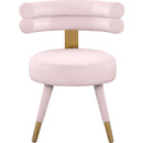 Color_Gold/ Pink -- Fitzroy Pink Velvet Upholstered Dining Chair IMAGE 3